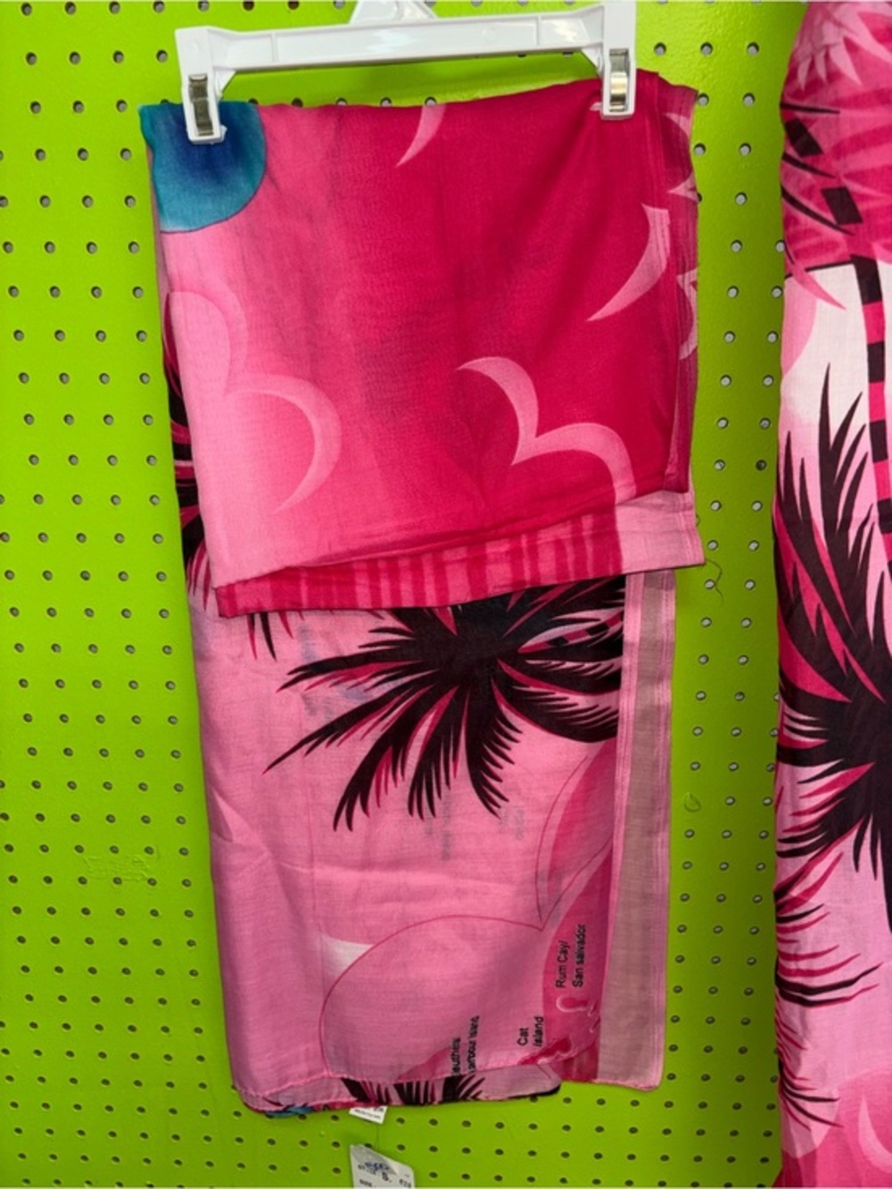 India Boutique Pink and Black Tropical Print Swim Sarong